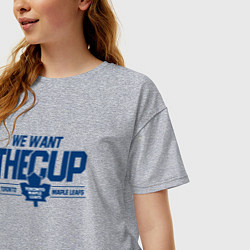 Футболка оверсайз женская Toronto Maple Leafs We want the cup Торонто Мейпл, цвет: меланж — фото 2