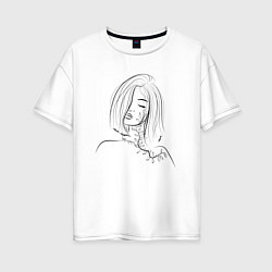 Женская футболка оверсайз Поцелуй природы Чернобелое