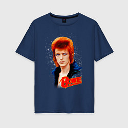 Женская футболка оверсайз David Bowie Blue Jacket