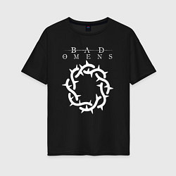 Женская футболка оверсайз Bad Omens logo