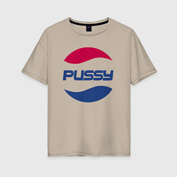 Футболка оверсайз женская Pepsi Pussy, цвет: миндальный