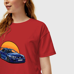 Футболка оверсайз женская Ниссан gtr 2022, цвет: красный — фото 2