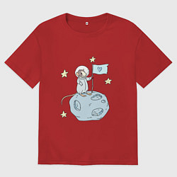 Женская футболка оверсайз Мышь-космонавт