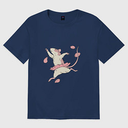 Женская футболка оверсайз Мышь-балерина