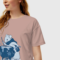 Футболка оверсайз женская Маленький маг, цвет: пыльно-розовый — фото 2