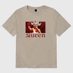 Футболка оверсайз женская Queen Серп и Молот, цвет: миндальный