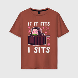 Женская футболка оверсайз IF IT FITS I SITS КЛИНОК КРД