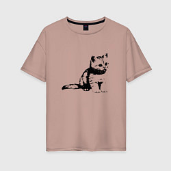 Женская футболка оверсайз Милый котенок Kitty