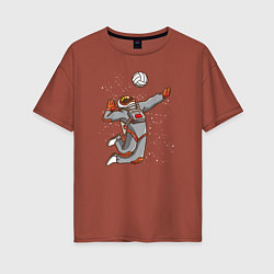 Женская футболка оверсайз Мощный космический удар