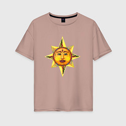 Женская футболка оверсайз Солнца лик