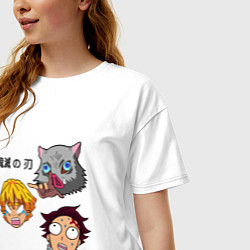 Футболка оверсайз женская Персонажи из клинка, цвет: белый — фото 2