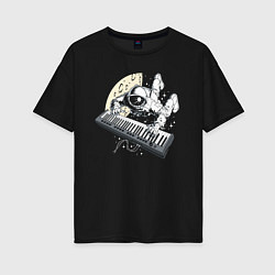 Женская футболка оверсайз Space music!