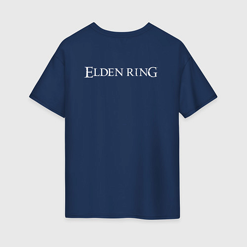 Женская футболка оверсайз ELDEN RING LOGO ЭЛДЕН РИНГ / Тёмно-синий – фото 2