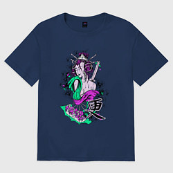 Женская футболка оверсайз Гейша с мечом