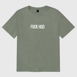 Футболка оверсайз женская FUCK HQD BLACK, цвет: авокадо