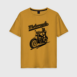 Женская футболка оверсайз Motorcycle Cool rider