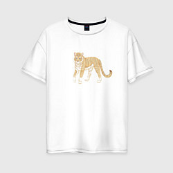 Женская футболка оверсайз Тигр, символ 2022