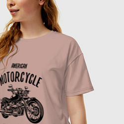 Футболка оверсайз женская American Motorcycle, цвет: пыльно-розовый — фото 2