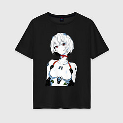 Женская футболка оверсайз Рей Аянами Rei Ayanami Ева Евангелион