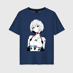 Женская футболка оверсайз Рей Аянами Rei Ayanami Ева Евангелион
