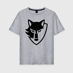 Женская футболка оверсайз Wolf Emblem
