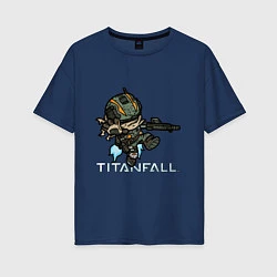 Женская футболка оверсайз Титанфол арт нарисованный карандашом TITANFALL