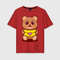 Женская футболка оверсайз Bear & Heart