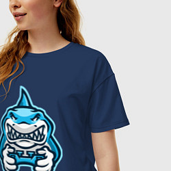 Футболка оверсайз женская Shark player, цвет: тёмно-синий — фото 2