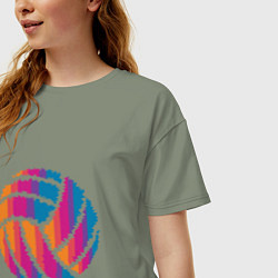 Футболка оверсайз женская Ball Volleyball, цвет: авокадо — фото 2