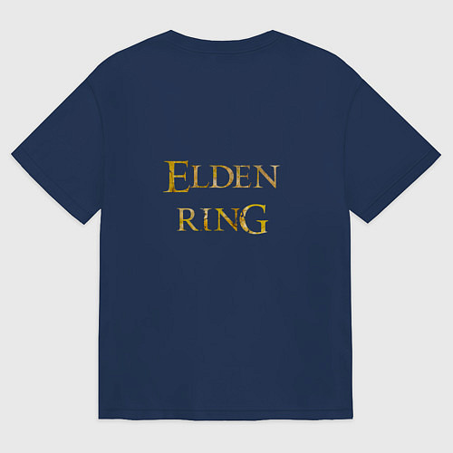 Женская футболка оверсайз Логотип Elder Ring / Тёмно-синий – фото 2