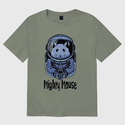 Футболка оверсайз женская Могучий мышонок, цвет: авокадо