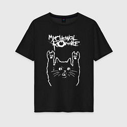 Женская футболка оверсайз My Chemical Romance Рок кот