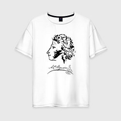 Женская футболка оверсайз Александр Пушкин автограф