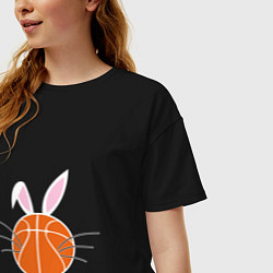 Футболка оверсайз женская Basketball Bunny, цвет: черный — фото 2