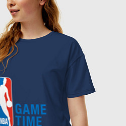 Футболка оверсайз женская NBA Game Time, цвет: тёмно-синий — фото 2