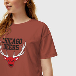 Футболка оверсайз женская Chicago deers, цвет: кирпичный — фото 2