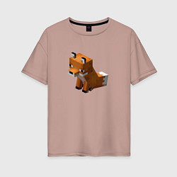 Женская футболка оверсайз Милая лиса из Майнкрафта