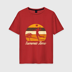Женская футболка оверсайз Volleyball - Summer Time