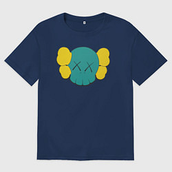 Футболка оверсайз женская Kaws - американский дизайнер, цвет: тёмно-синий