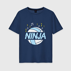 Футболка оверсайз женская Volleyball Ninja, цвет: тёмно-синий