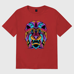 Женская футболка оверсайз Color lion Neon