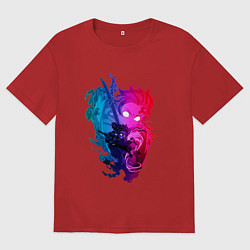 Женская футболка оверсайз Танджиро Камадо в ярости Клинок рассекающий демоно