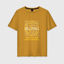 Женская футболка оверсайз Волейбол - Калифорния