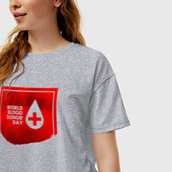 Футболка оверсайз женская World blood, цвет: меланж — фото 2