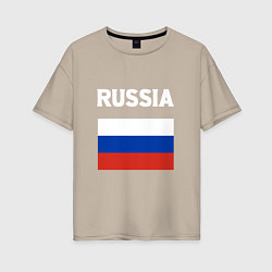 Женская футболка оверсайз Russian Flag