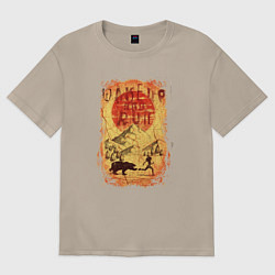 Футболка оверсайз женская Проснись и Беги, цвет: миндальный