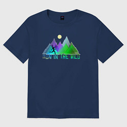 Футболка оверсайз женская Run in the Wild, цвет: тёмно-синий