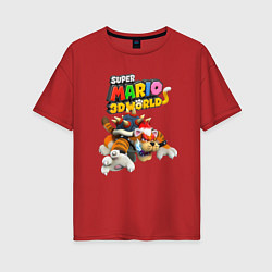 Женская футболка оверсайз Tiger-Bowser Super Mario 3D World