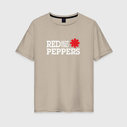 Женская футболка оверсайз RHCP Logo Red Hot Chili Peppers