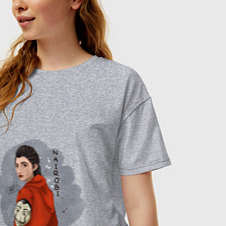 Футболка оверсайз женская Бумажный дом Найроби, цвет: меланж — фото 2